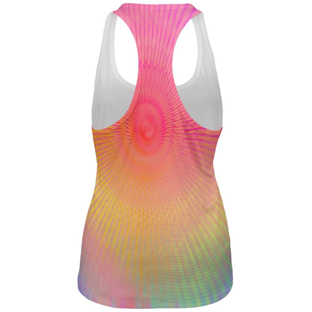 EDM Pastel Unicorn Rainbow Spiral All Over Womens Work Out Tank Top