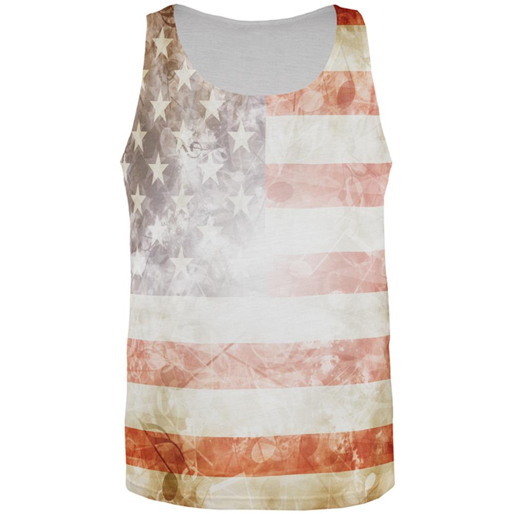 4th of July American Flag Star Spangled Banner All Over Mens Tank Top