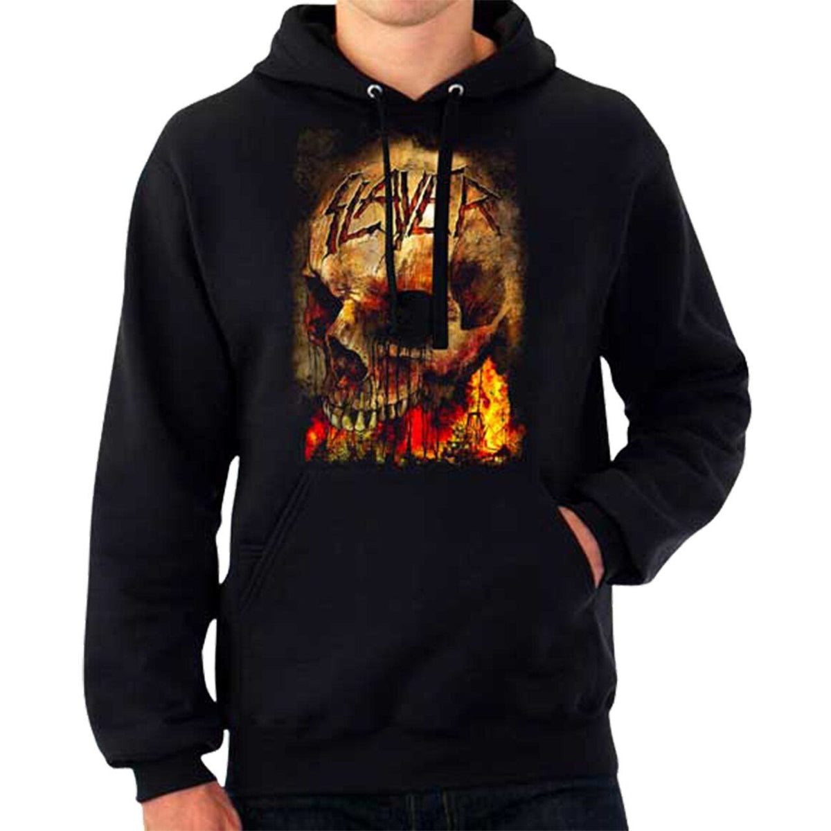 Slayer - Fire Skull Mens Pullover Hoodie