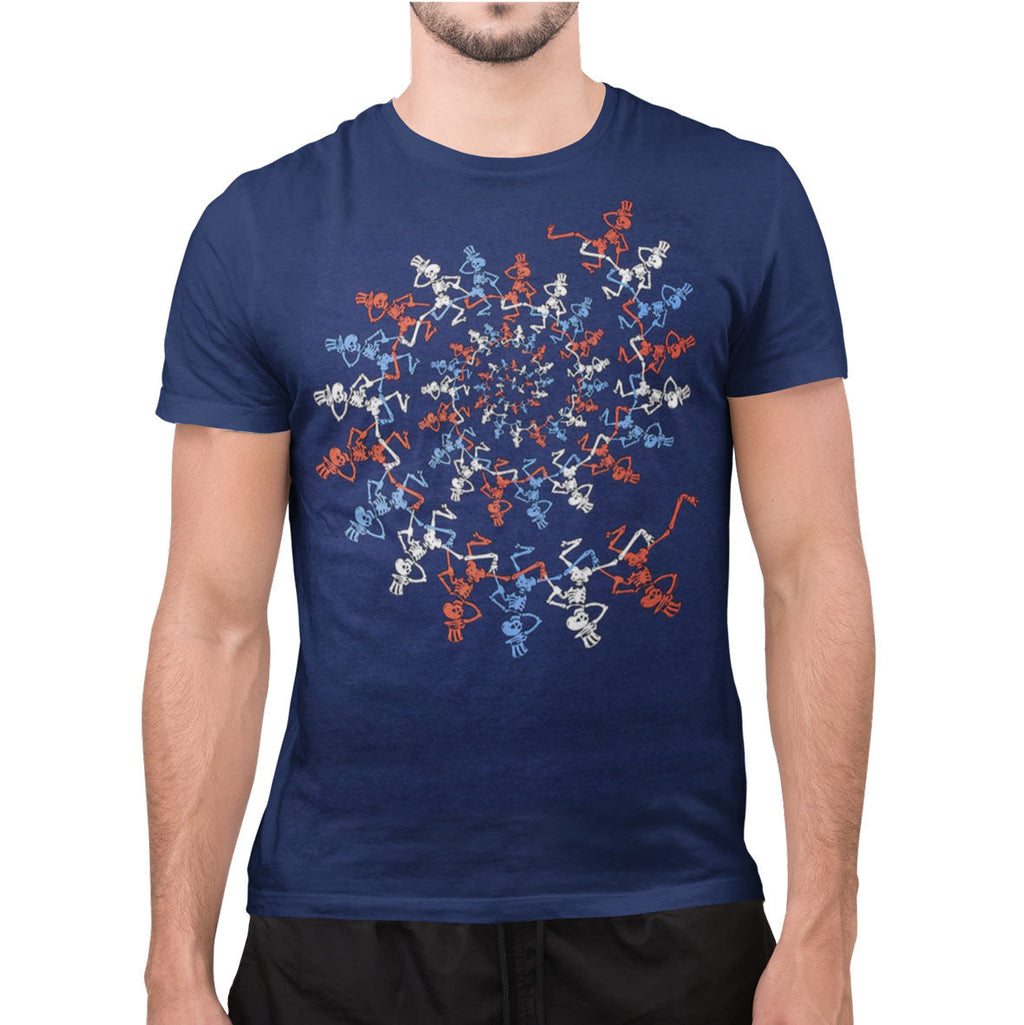 Grateful Dead - USA Spiral Skeletons Mens T Shirt