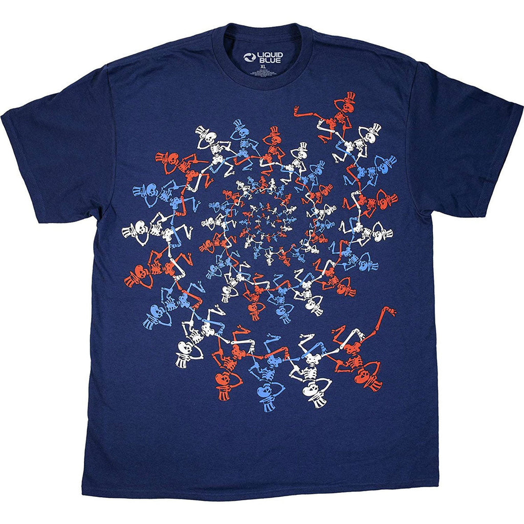 Grateful Dead - USA Spiral Skeletons Mens T Shirt