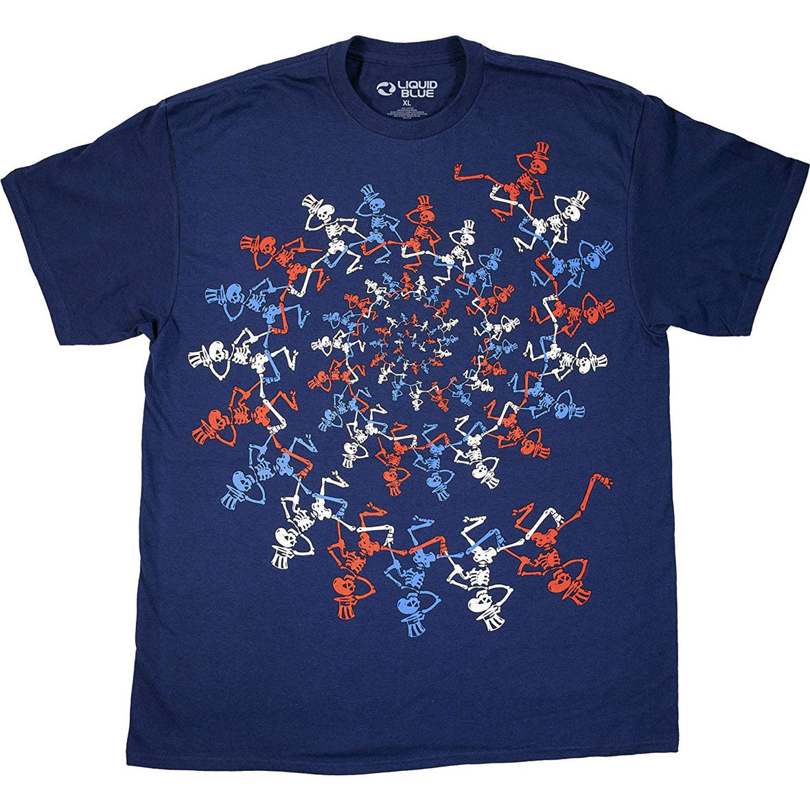 Grateful Dead - USA Spiral Skeletons Mens T Shirt