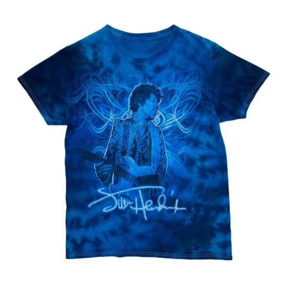 Jimi Hendrix - Haze Blue Tie Dye Mens T Shirt