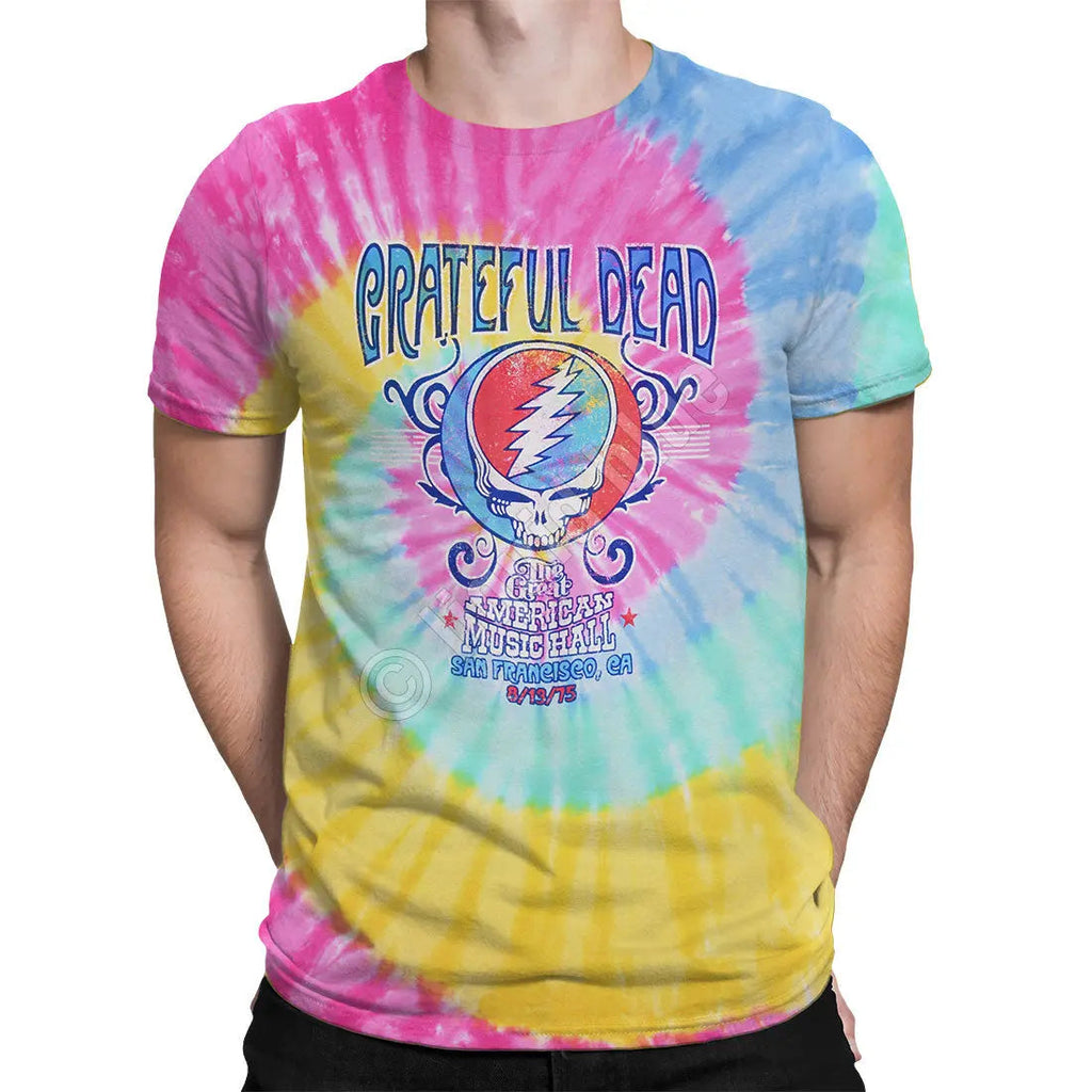 Grateful Dead - American Music Hall Spiral Tie Dye Mens T Shirt