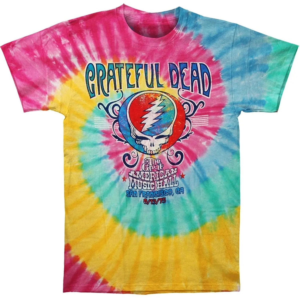 Grateful Dead - American Music Hall Spiral Tie Dye Mens T Shirt
