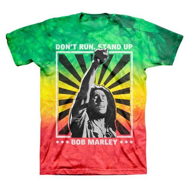 Bob Marley - Don't Run, Stand Up Tie Dye Mens T Shirt