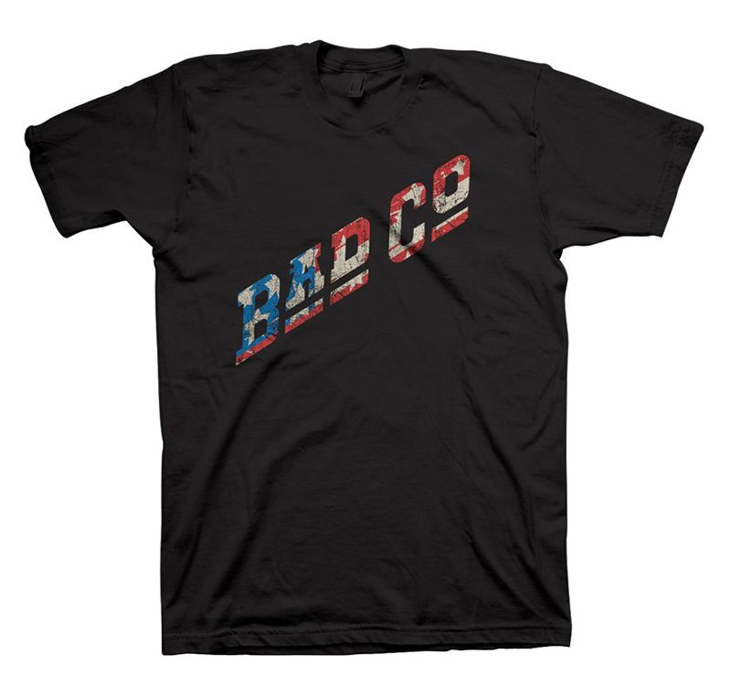 Bad Company - Distressed Flag Logo Mens T Shirt