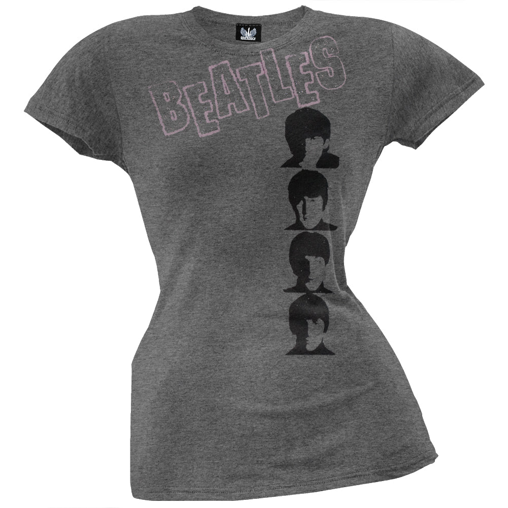 The Beatles - Glitter Pink Logo Juniors T-Shirt