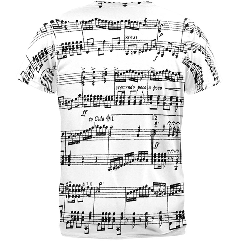 Music Staff All Over Adult T-Shirt
