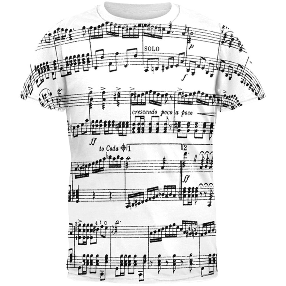 Music Staff All Over Adult T-Shirt