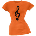 Treble Clef Orange Soft Juniors T-Shirt