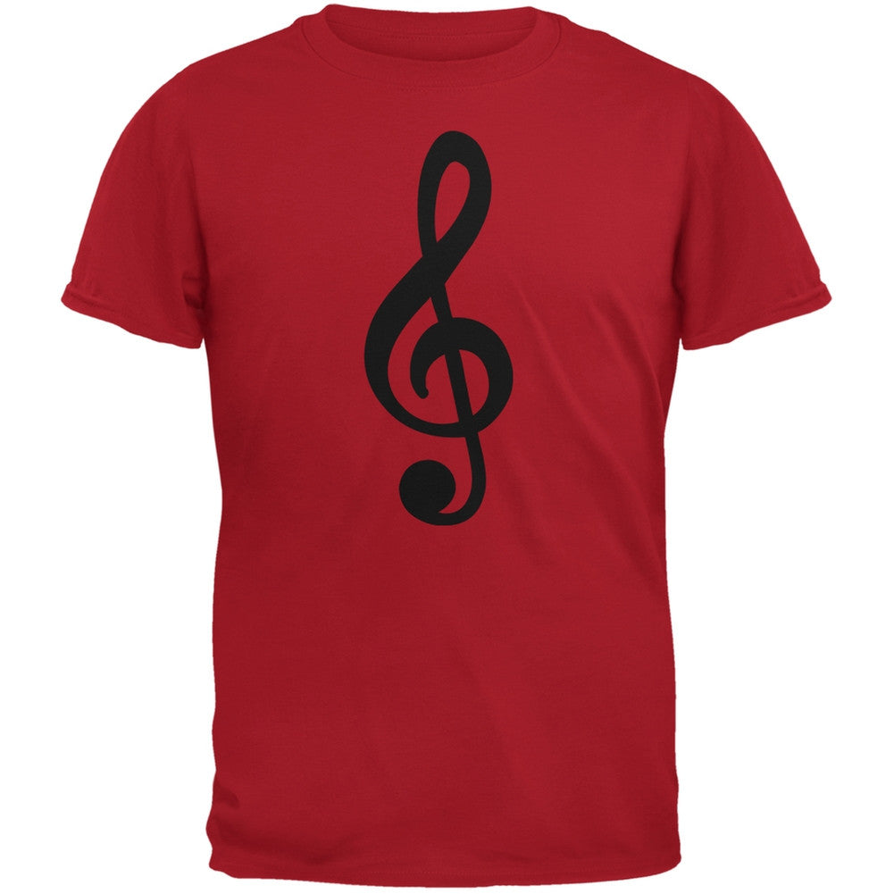 Treble Clef Red Adult T-Shirt
