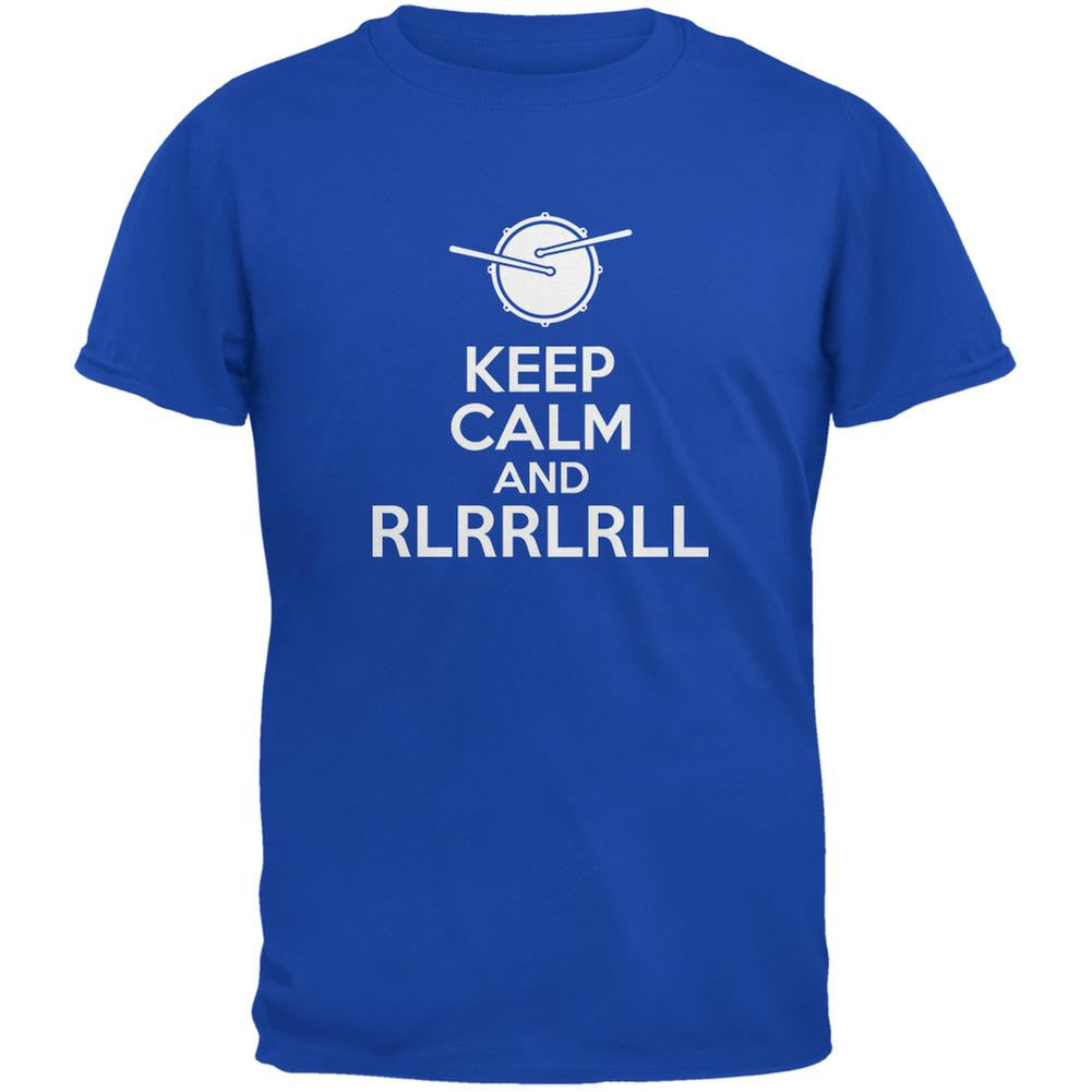 Keep Calm And Paradiddle Royal Adult T-Shirt