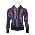 Atticus Black Hot Pink Guitar Pick Pattern Juniors Full-Zip Hoodie - Black