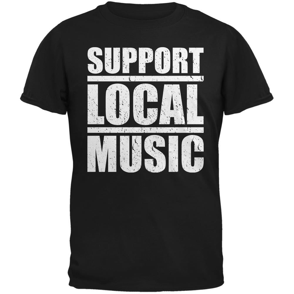 Support Local Music Black Adult T-Shirt