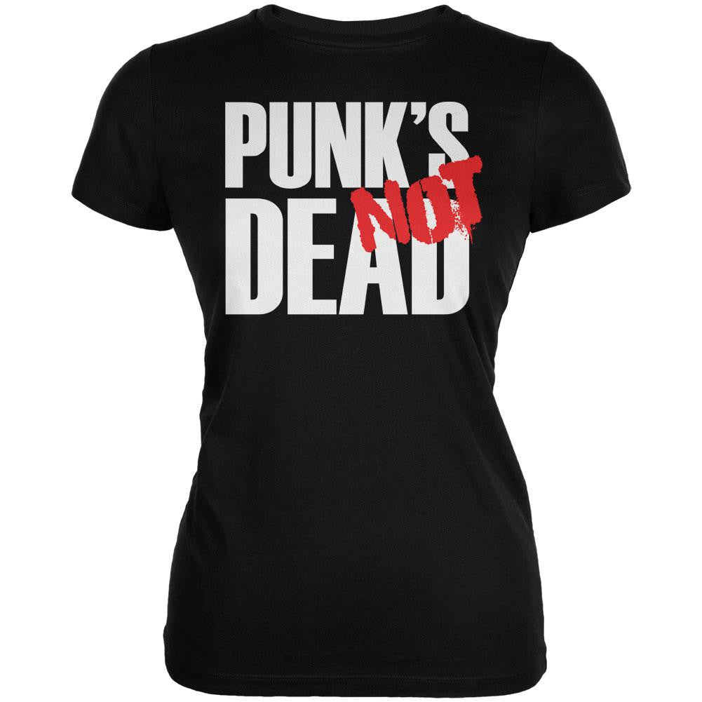 Punk's NOT Dead V3 Black Juniors Soft T-Shirt