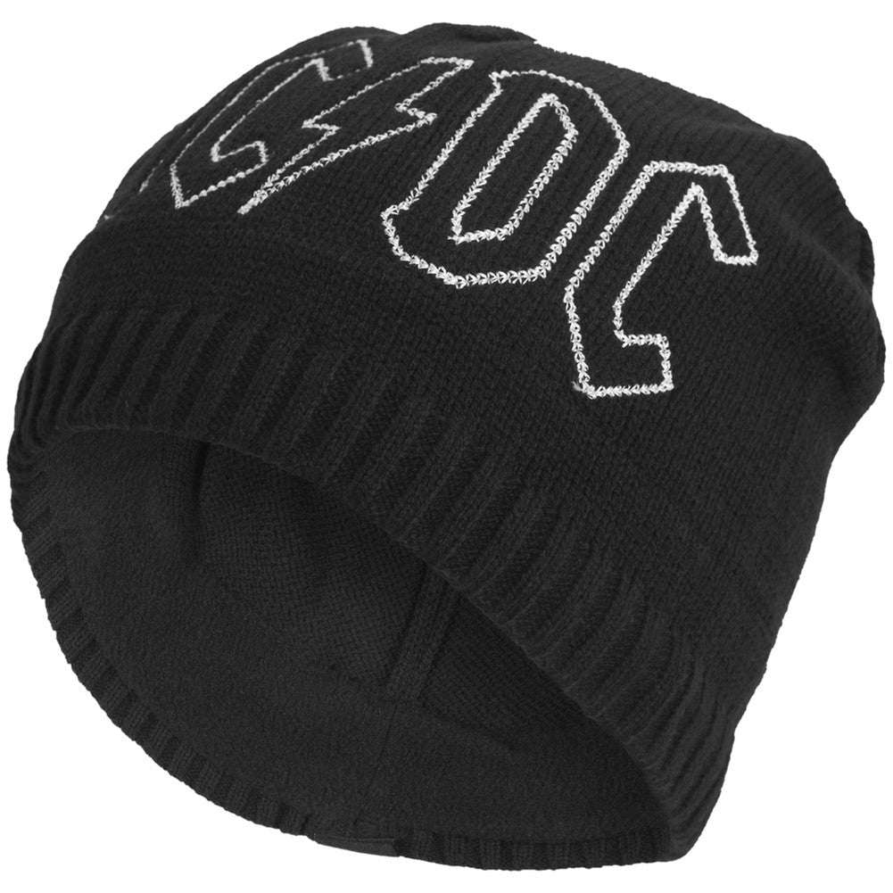 AC/DC Logo Fly Stitch Black Knit Hat Beanie