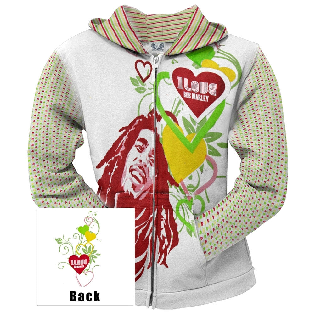 Bob Marley Love Juniors Zip Hoodie