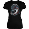 Grateful Dead - Christmas Winter Skeleton Sleigh Steal Your Face Juniors Black T-Shirt