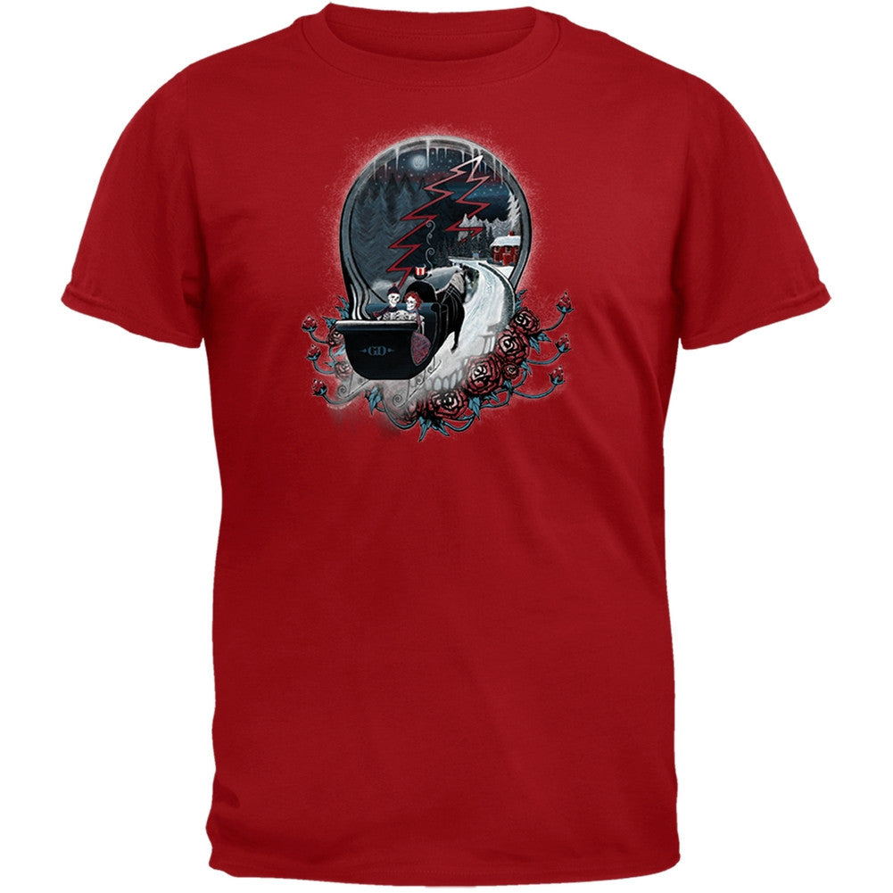 Grateful Dead - Christmas Winter Skeleton Sleigh Steal Your Face T-Shirt