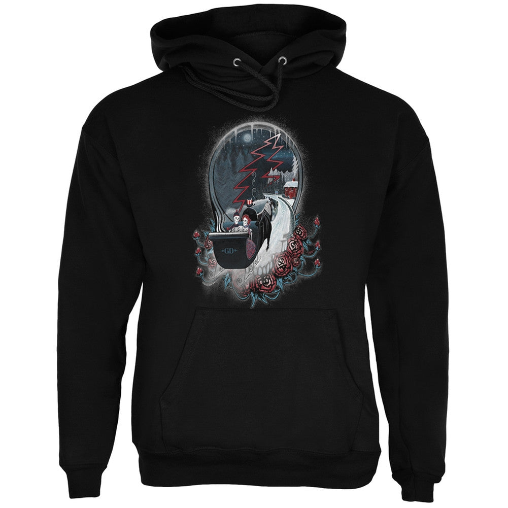 Grateful Dead - Christmas Winter Skeleton Sleigh Steal Your Face Pullover Hoodie