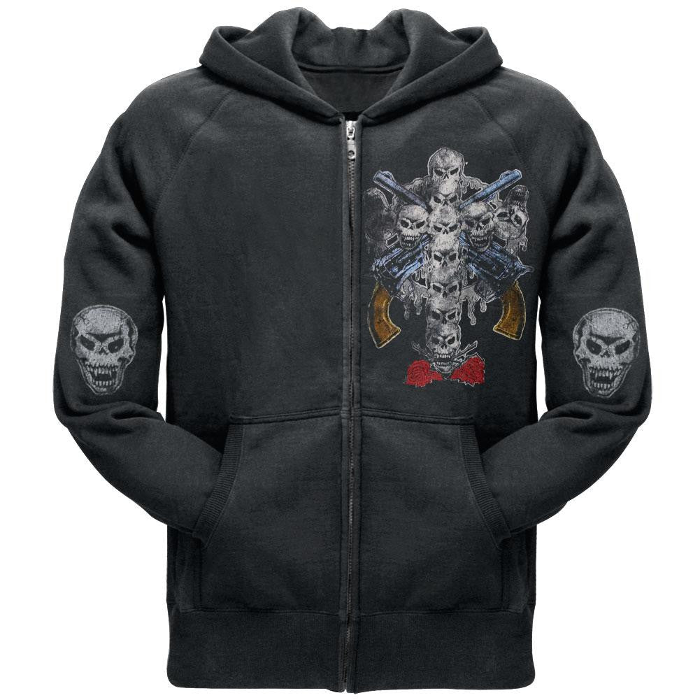 Guns N' Roses Skull Cross Premium Mens Zip Hoodie
