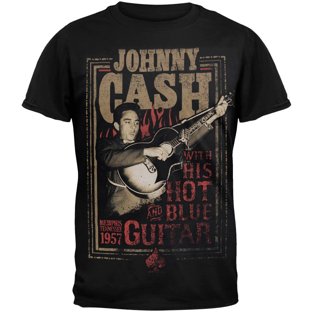 Johnny Cash - Hot Blue Guitar T-Shirt