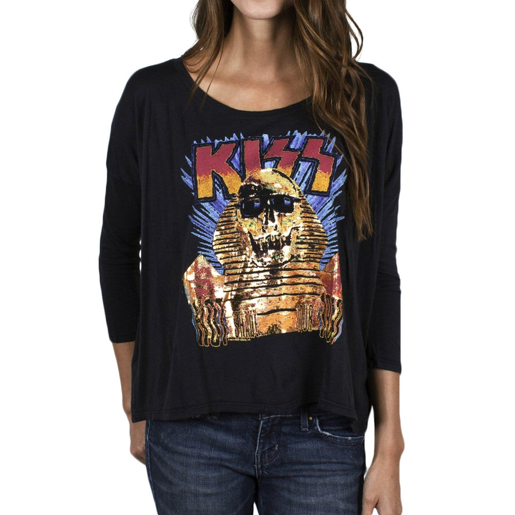 Kiss - Hot Shade Tour 1990 Juniors Dolman Long Sleeve T-Shirt