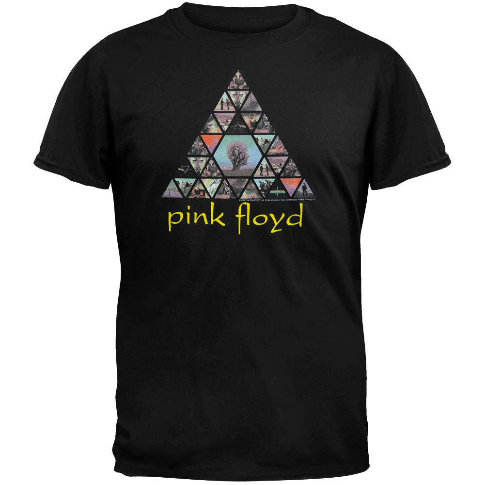 Pink Floyd Pyramid Collage of Album Covers Mens T Shirt