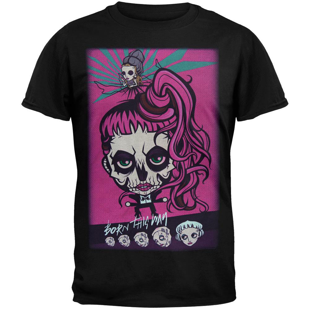 Lady Gaga - Gaga Skeleton Cartoon 2013 Tour Soft T-Shirt