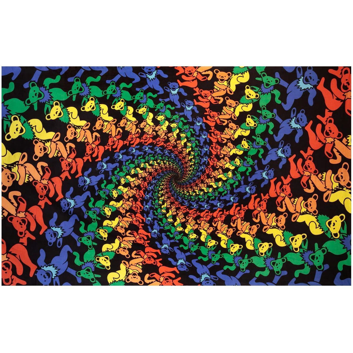 Grateful Dead Spiral Bears Large Tapestry