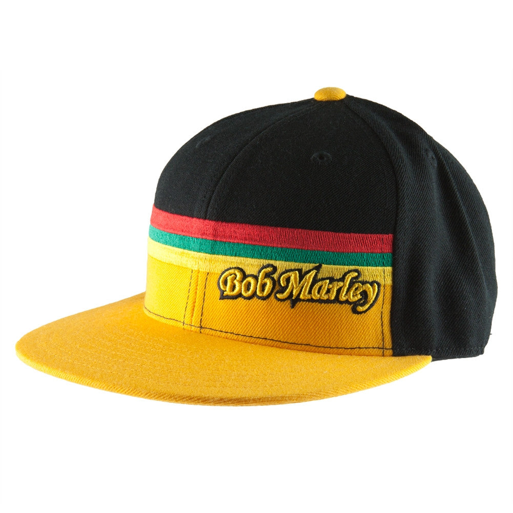 Bob Marley - Yellow Rasta Stripe Fitted Baseball Cap