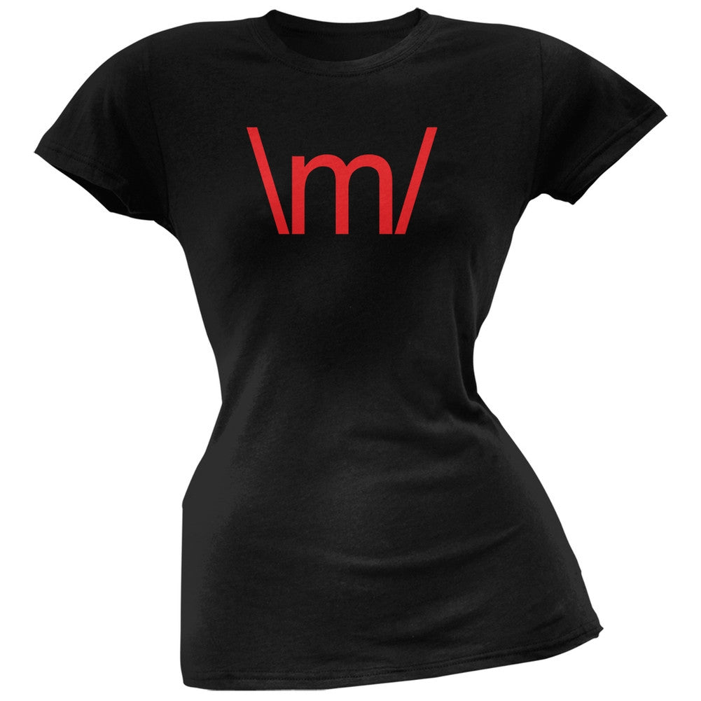 Metal Emoticon Black Juniors Soft T-Shirt