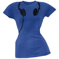 Headphones Blue Soft Juniors T-Shirt