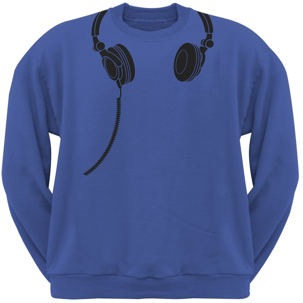 Headphones Blue Adult Sweatshirt